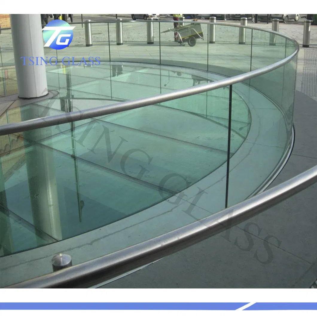 Bended Glass Clear Hot Bent Curved Tempered Toughened Glass for Shower Wall Panels / Elevator / Showcase / Buildings with CE Certification